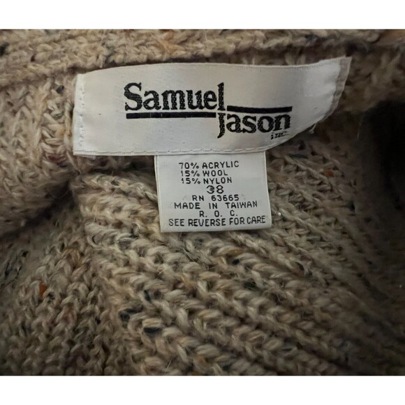 Samuel Jason Vintage 80s Sweater  Women's 38 / US 10  Speckled Cardigan Duster - Picture 5 of 6